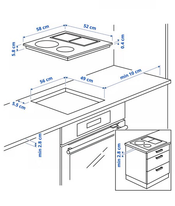 Plită cu inducție IKEA KOLSTAN – alb, nouă