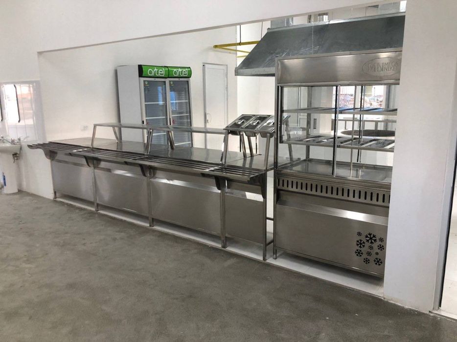 Нержавейка стол, зонт вытяжной, мойка, стелаж и т.