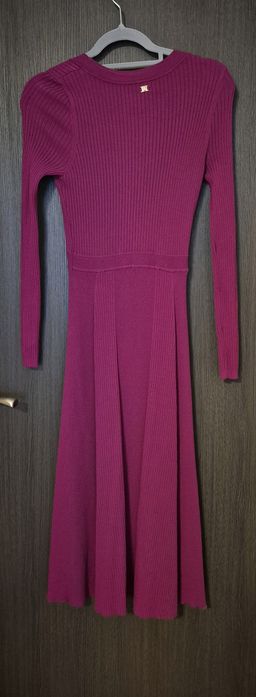 Виолетова рокля с дълъг ръкав, Pinko, размер S, вискоза
