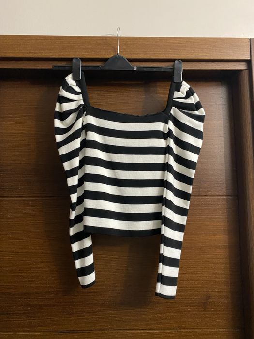 Bluza tricot dungi alb/negru XS -S