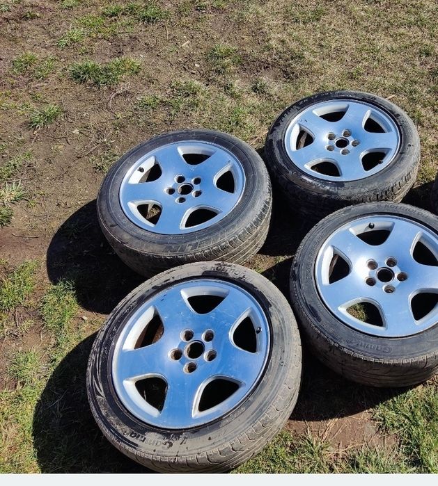 Vând 4 roti la preț de jante. Jante originale din alu AUDI R17 5X112
