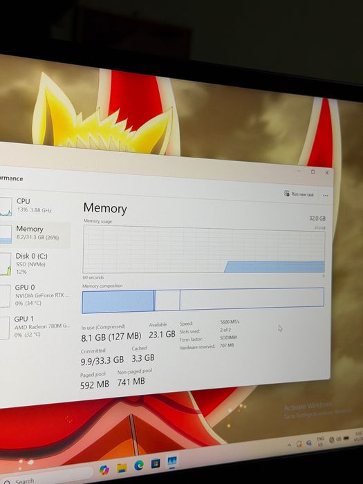Геймърски лаптоп acer nitro 17,Ryzen 7,RTX 4070,1tb ssd,32gb ram