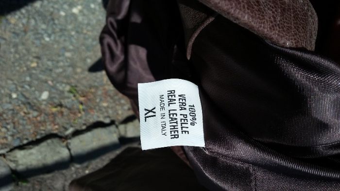 Haina piele naturala, noua, barbateasca, Italia, XL