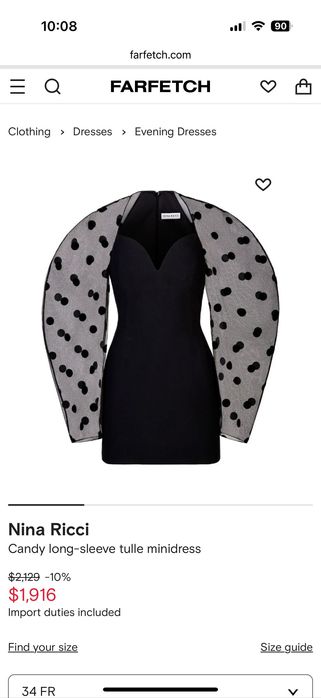 Nina Ricci polka dot рокля, FR36