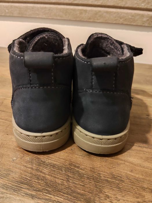 Ghete copii din piele, captusite cu lana, Natural World marime 28