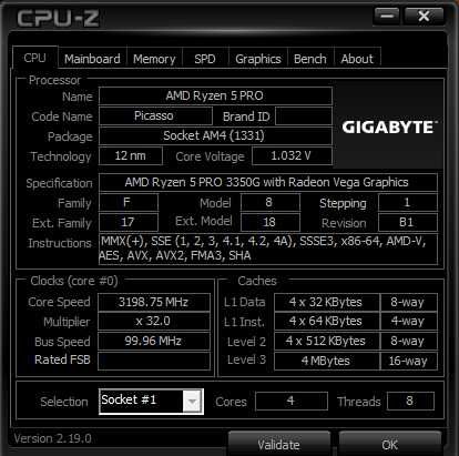 Procesor AMD ryzen 5 PRO 3350G