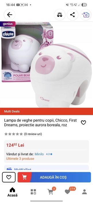 Proiector CHICCO First Dreams Urs Polar Roz