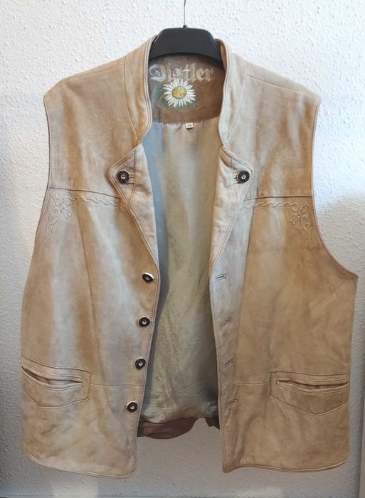 vesta piele intoarsa bej L XL