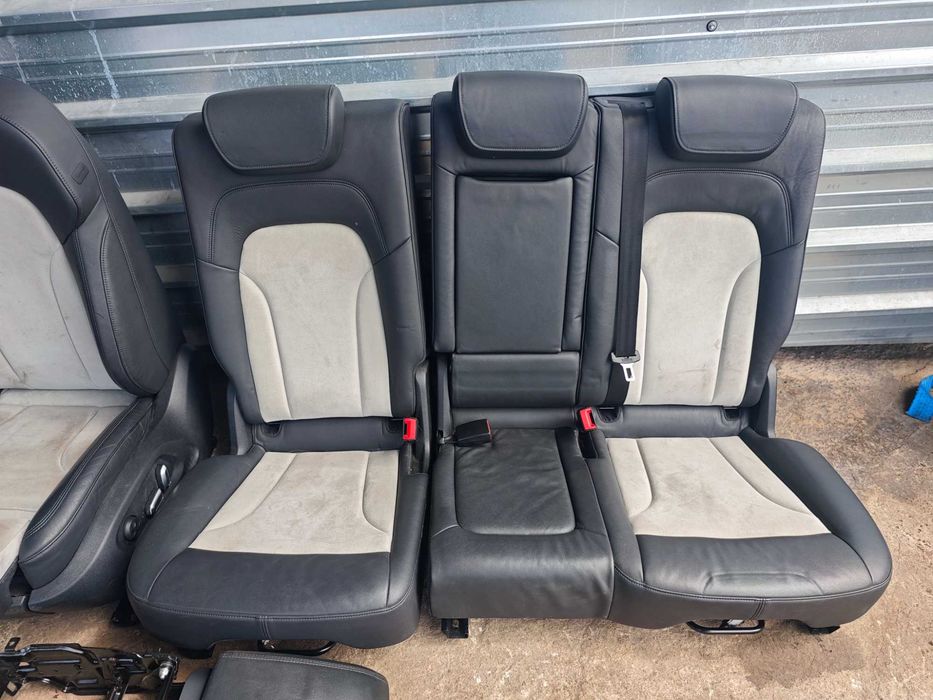 Кожен салон Audi SQ5 Q5 черна кожа и сива алкантара подгрев и Ел N805