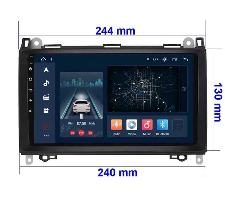 Navigatie Android Mercedes Sprinter Crafter Vito B Class Waze