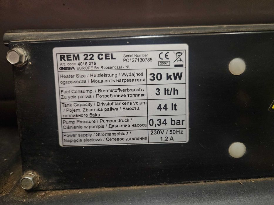 REM 22 CEL Remington tun de aer cald semiprofesional motorina 30KW