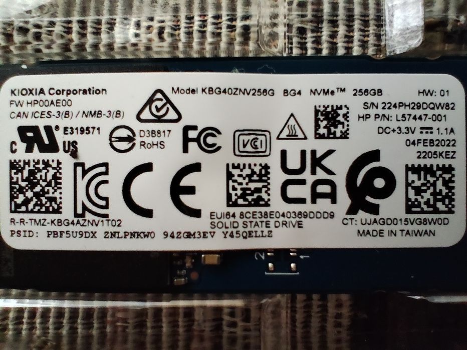 SSD KIOXIA 256GB M2.2280
