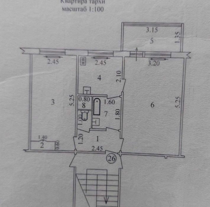 Продаю квартиру Яшнабадский р-он Авиасозлар-3, 2-х комнат 3-этаж 48м2