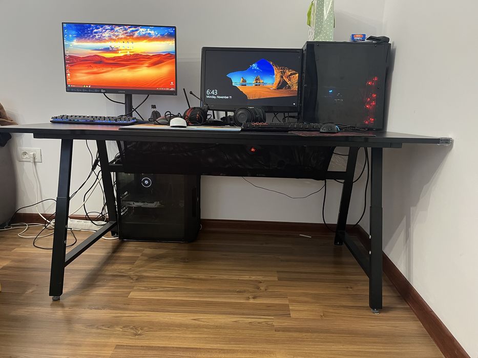 Birou de gaming, negru, 160x80