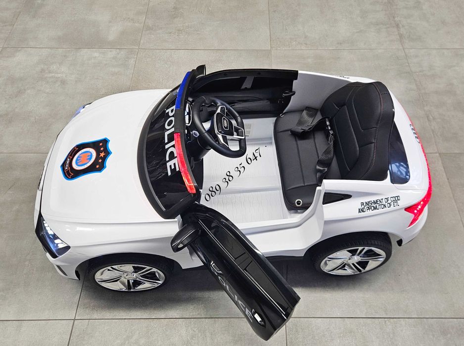 ПРОМОЦИЯ!НОВО!Акумулаторна кола AUDI POLICE с 12V батерия,EVA ГУМИ,USB