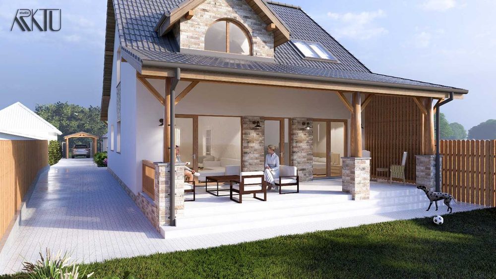 Vând proiect de casă cu mansardă, cu toate aprobările necesare