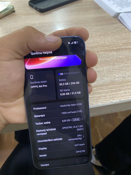 Oppo a 6 pro 10 kunlik telefon