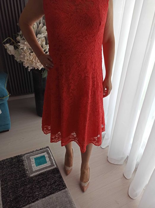 Rochie Sense , editie limitata, corai , dantela elastica