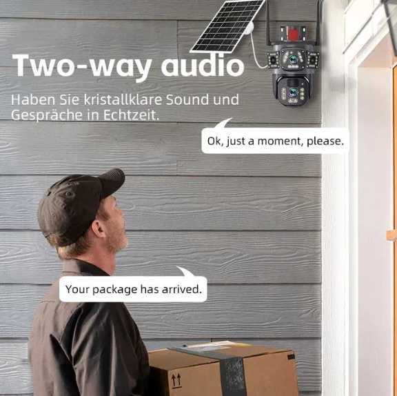 Външна камера със соларен панел WIFI или 4G версия 8mp широкоъгълна