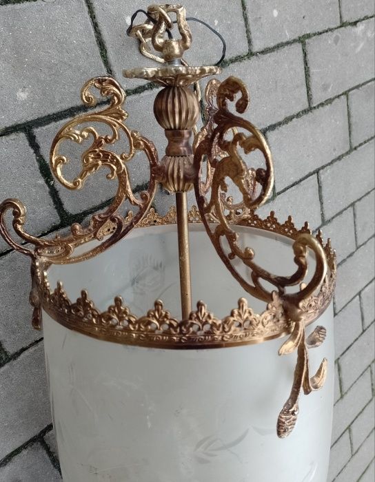 Lampadar in stilul francez Empire din bronz masiv și sticla lucr