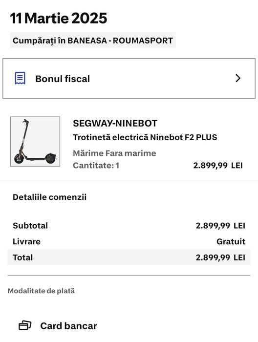 Vând trotinetă electrică