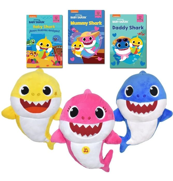 Jucarie Plus Baby Shark Set 3 Rechini Colorati