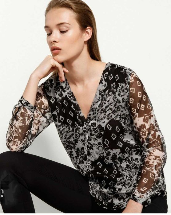 Massimo Dutti дамска блуза коприна р.S Италия