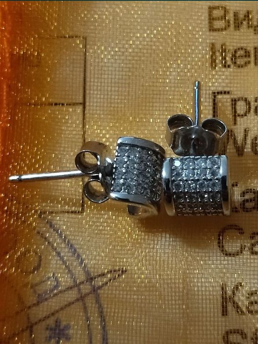 Сребърни обеци с камъни и сребърна верижка Дървото на живота