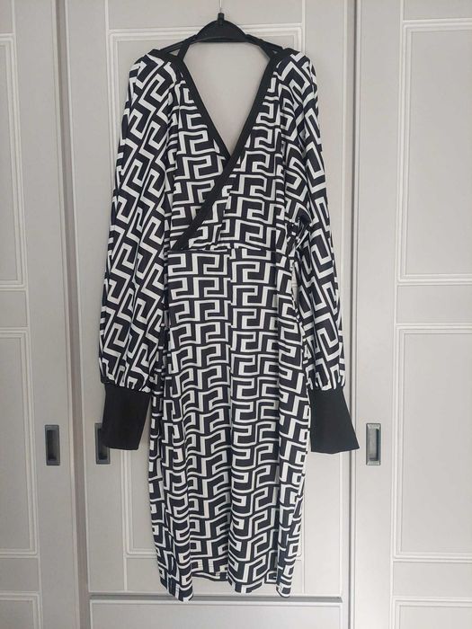 Rochie ocazie print alb/negru - mărimea L-XL Produs NOU