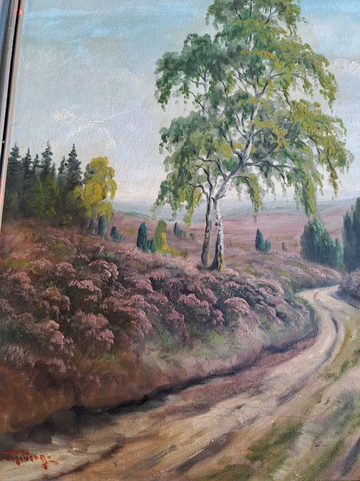 tablou vechi pictura pe panza 80/61 cm semnat w segeberg