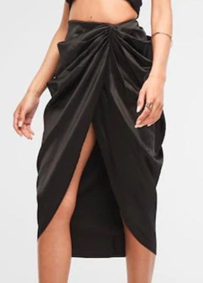 Черна сатенена пола Missguided