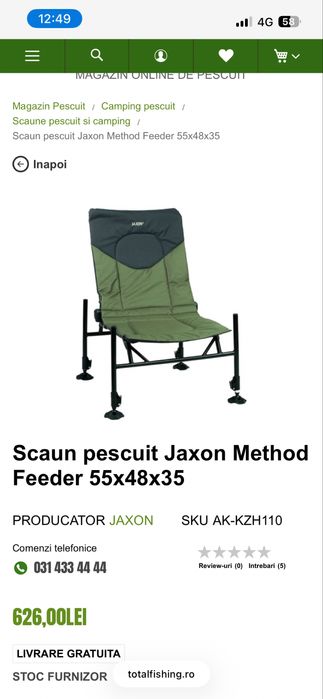 Scaund pescuit Jaxon