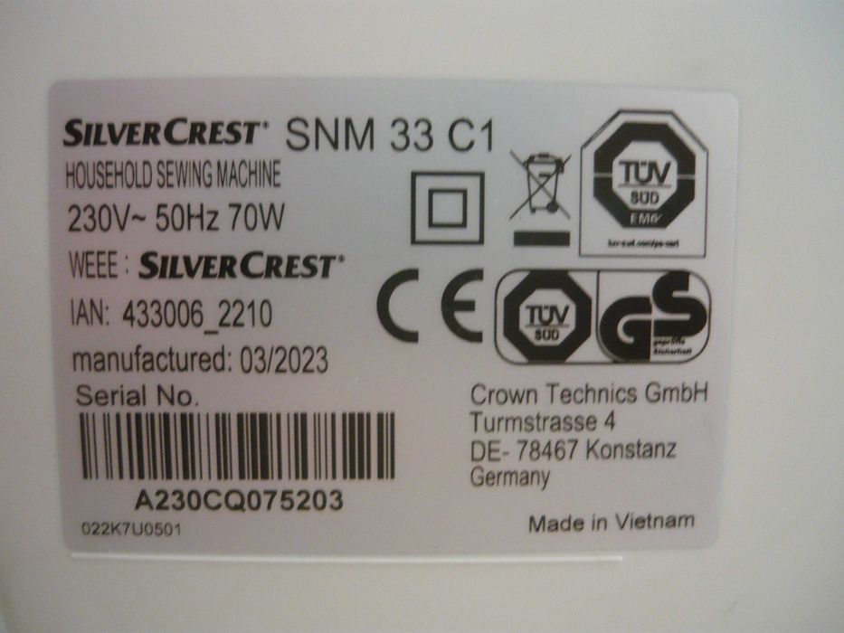 Mașină cusut electrică NOUĂ, 2 modele, 33 funcții inclusiv zigzag