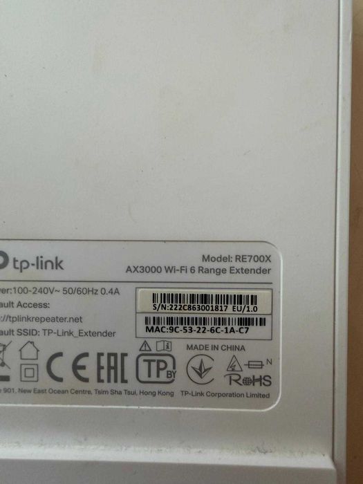 TP-Link RE700X AX3000 Mesh WiFi 6 Extender