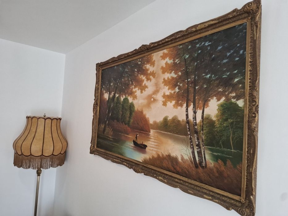 Tablou pictat, semnat panza, ulei 160X92cm