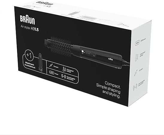 Керамична електрическа четка с въздух Braun AS1.5 BRAS150E за изправяне и къдрици 300W