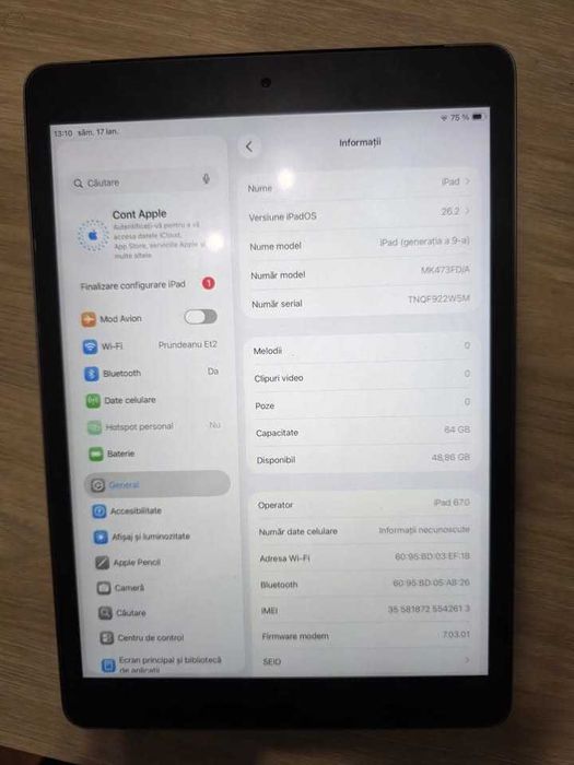 iPad Gen 9 (2021) - 64GB, Wi-Fi+Celular