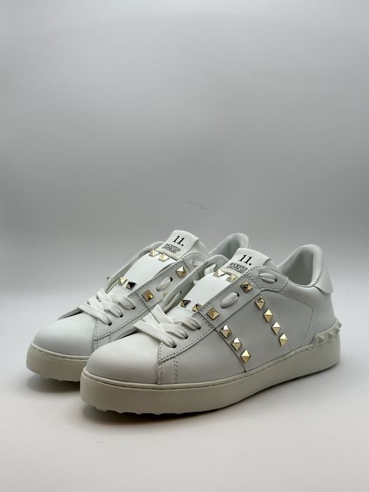Valentino Rockstud White/Gold Sneakers