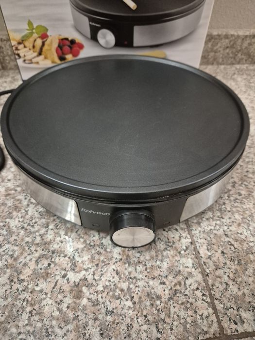 Уред за палачинки Rohnson - R-2202, 1200W, 30 cm, черен/сив