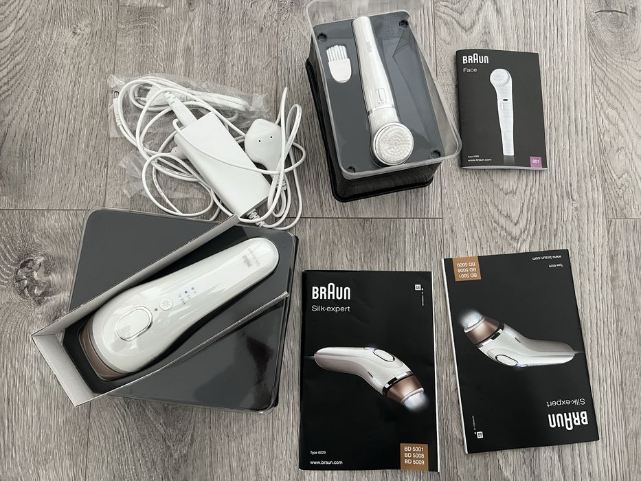 Epilator IPL Braun Silk-expert BD 5008 + Perie Facială NOUĂ (Pachet Complet, Cutie)