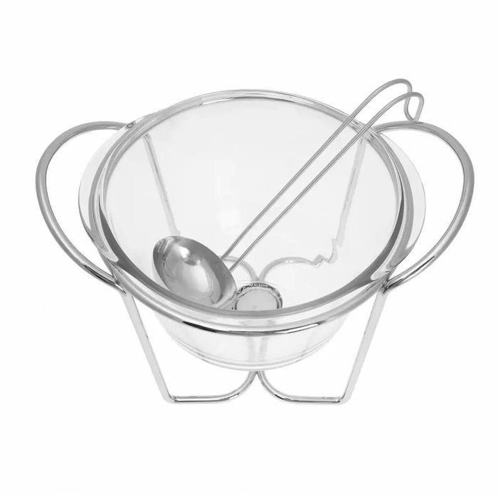 Vas termorezistent rotund adanc, pentru servit mancare, cu capac din