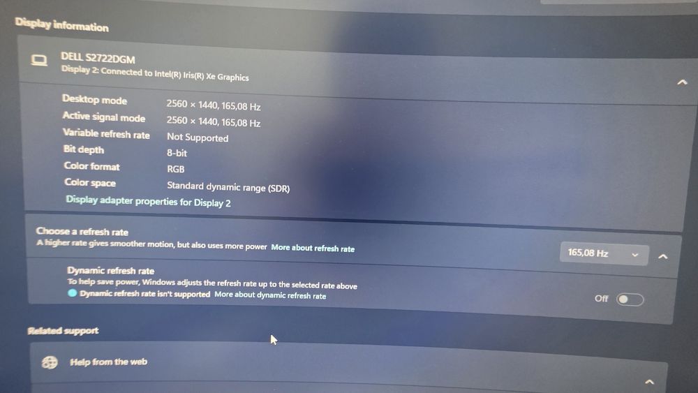 Monitor Dell S2722DGM 27" QHD 165HZ