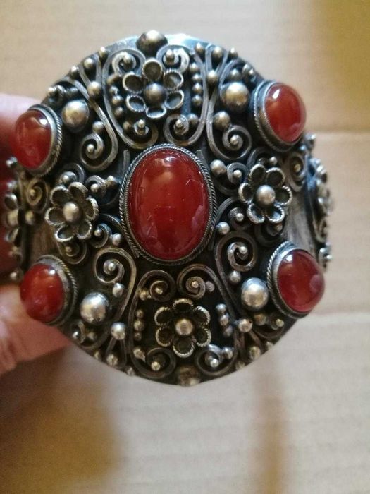 bratara masiva argint cu carneol