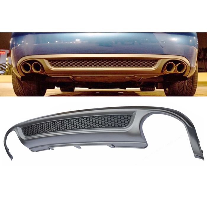 S Line дифузьор с два двойни отвора за AUDI A4 B8 сив мат 2008-2011