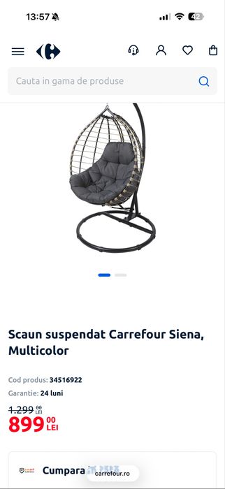 Fotoliu de gradina suspedant stil cocun