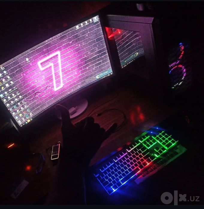 Gaming PC + 32" Curved Samsung | GTA 5 | CS2 | RGB | 2TB    Игровой ПК