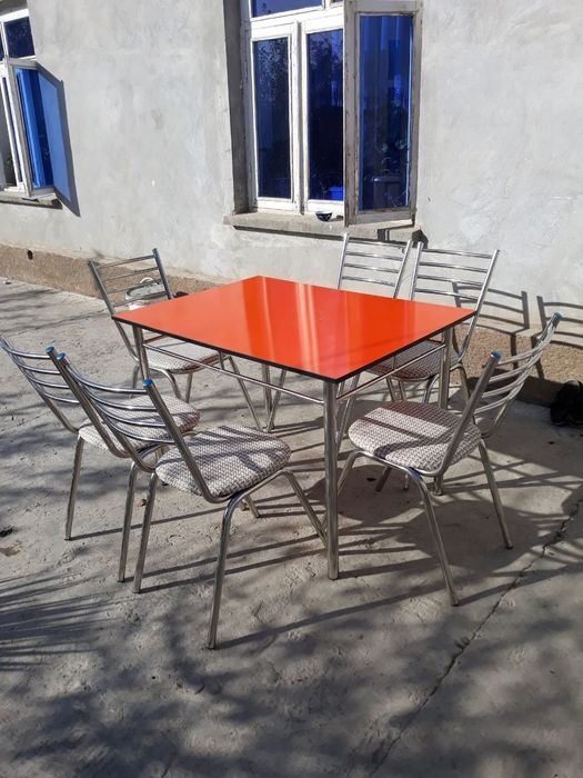 стол и стул из нержавейки Аксияа