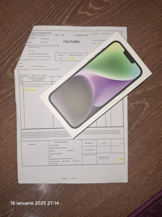 Telefon APPLE iPhone 14 Plus 5G, 256GB, Midnight