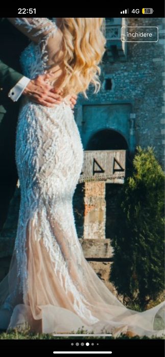 Rochie de mireasa Oksana Mukha model Elody stare foarte buna 38