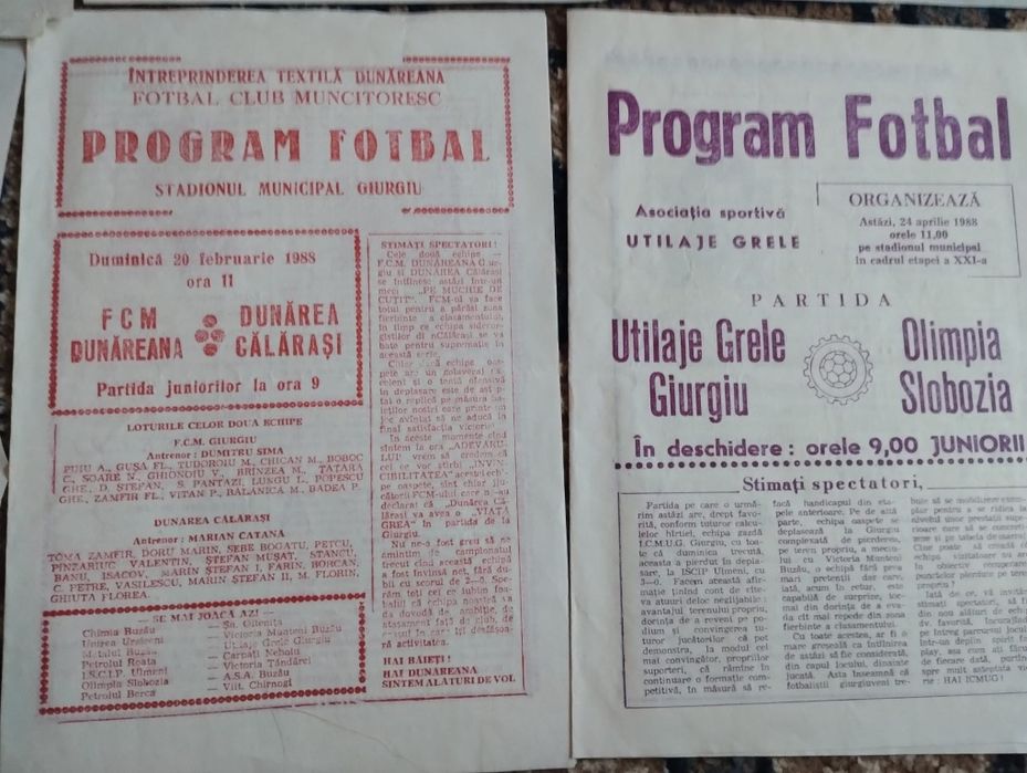 Programe meciuri I.C.M.U.G. Giurgiu